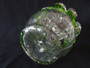 Victorian hand blown Kralik Brides Bank glass vase with applied green and clear glass decoration