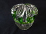 19th century Victorian hand blown Brides Bank Blass Vase by Kralik in clear and beautiful green colour.