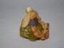 Japanese Nut Ivory Netsuke of Man and Boy Riding a Turtle