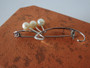 Vintage sterling silver Akoya pearl floral spray brooch pin