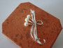 Vintage sterling silver Akoya pearl floral spray brooch pin