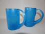 Vintage Martinuzzi Murano Hand Blow Blue Glass Mugs