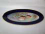 Antique Limoges hand painted fish platter cobalt blue border gold trim 1890s