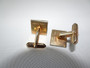 Vintage Smartset Germany gold tone and mother of pearl men's cufflinks measuring 1.5cm.