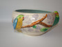 Clarice Cliff bowl depicting beautiful colourways and budgies circa 1930s.