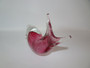 Large vintage Murano Sommerso glass whale sculpture with controlled bubbles in  exquisite pink and clear shades.