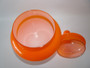 Vintage Italian Empoli Orange Cased Glass Candy Jar with Lid