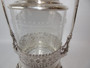 Antique Silver-Plated Biscuit Box with Etched Crystal Jar and Acorn Finial Lid