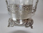 Antique Silver-Plated Biscuit Box with Etched Crystal Jar and Acorn Finial Lid
