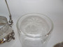 Antique Silver-Plated Biscuit Box with Etched Crystal Jar and Acorn Finial Lid