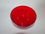 Mid-century Whitefriars ruby red ribbon trailed glass footed bowl, 7.5cm tall, designed by Barnaby Powell