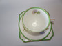 Royal Doulton Glamis Thistle trio signed by P. Curnock with thistle design – teacup, saucer, and square plate