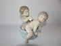 Retired Lladro 6411 Bathtime figurine, children in tub, porcelain collectible 1997