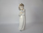 Vintage Nao by Lladro Girl in Nightie holding Doll Porcelain Figurine 25cm