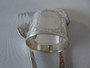 London 1898–1899 John Aldwinckle & Thomas Slater sterling silver christening set with fork, spoon, and napkin ring monogrammed Tricia
