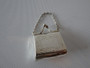 Vintage sterling silver purse locket pendant with chain handle, 3x3.5 cm
