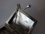 Vintage sterling silver purse locket pendant with chain handle, 3x3.5 cm