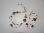 Helena Murano glass necklace, bracelet and earrings set with double-strand pastel beads and matching long drop earrings