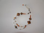Helena Murano glass necklace, bracelet and earrings set with double-strand pastel beads and matching long drop earrings