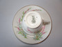 Royal Doulton Bell Heather trio – tea cup, saucer and plate with pink heather pattern, 1943–1946