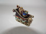 Monet Santa Sleigh enamel trinket box with gold and red detailing and miniature gifts inside