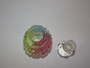 c.1890 American rainbow cut glass scent bottle with faceted stopper, 7cm