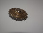 Victorian Etruscan Revival rolled gold brooch with central diamond and intricate beaded detailing in black velvet box