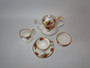 Vintage Royal Albert Old Country Roses miniature 5-piece tea set with teapot, cup, saucer, creamer, and sugar bowl