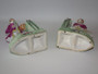 German porcelain courting couple bookends from 1900–1920, 13 cm tall