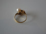 18ct gold twin pearl ring with seed pearls size N
