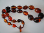 Vintage cognac amber graduated bead necklace 76cm