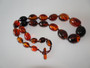 Vintage cognac amber graduated bead necklace 76cm