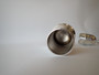 Antique Elkington and Co silver-plated sugar caster with tapered body, spreading foot, pierced domed lid and decorative finial.