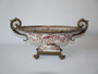 AIT Australian crackle glaze floral pedestal bowl with brass handles and decorative base