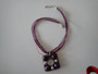 Giulia purple handcrafted Murano glass necklace with square silver and purple pendant