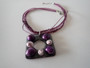 Giulia purple handcrafted Murano glass necklace with square silver and purple pendant