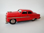 Vintage Japanese tin litho Ford Crestliner friction motor toy car in red, 17.5 cm long