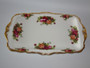 Royal Albert Old Country Roses vintage sandwich tray with gold trim and floral pattern
