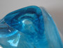 Mid century turquoise blue sculptural glass decorative dish