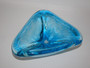 Mid century turquoise blue sculptural glass decorative dish