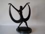 Art Deco bronze dancer Lysis after Pierre Le Faguays Fayral on marble base mid 20th century sculpture
