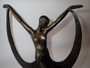 Art Deco bronze dancer Lysis after Pierre Le Faguays Fayral on marble base mid 20th century sculpture