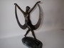 Art Deco bronze dancer Lysis after Pierre Le Faguays Fayral on marble base mid 20th century sculpture