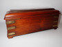 Late Victorian Edwardian timber keepsake box brass detail hidden drawer key