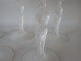 Bayel Venus de Milo pattern crystal wine glasses set of five frosted nude stem mid century French