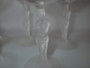 Bayel Venus de Milo pattern crystal wine glasses set of five frosted nude stem mid century French