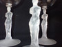 Bayel Venus de Milo pattern crystal wine glasses set of five frosted nude stem mid century French