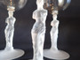 Bayel Venus de Milo pattern crystal wine glasses set of five frosted nude stem mid century French