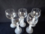 Bayel Venus de Milo pattern crystal wine glasses set of five frosted nude stem mid century French
