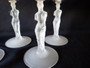 Bayel Venus de Milo pattern crystal wine glasses set of five frosted nude stem mid century French